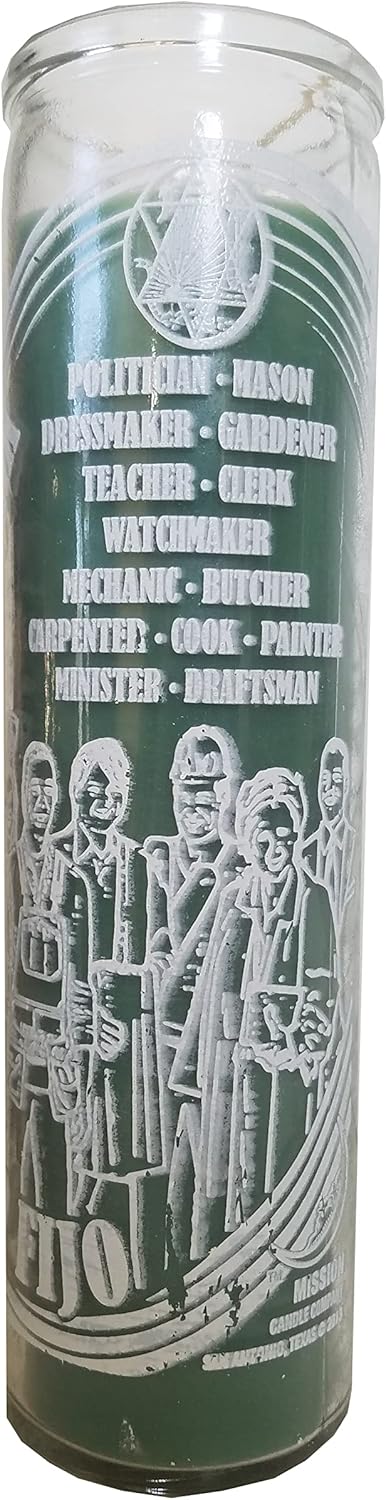 Staci19 Steady Work Green Pillar Candle