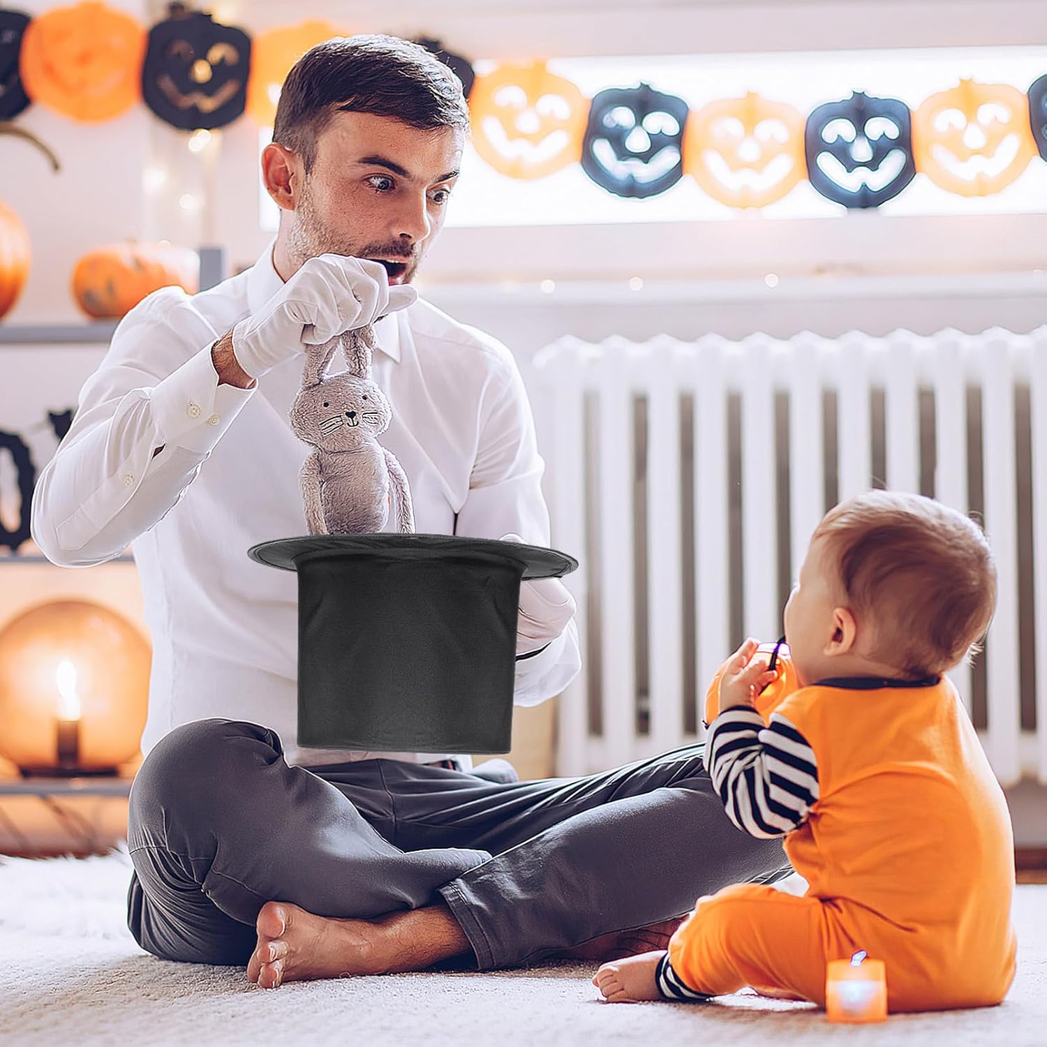 CLISPEED Black Collapsible Top Hat for Men