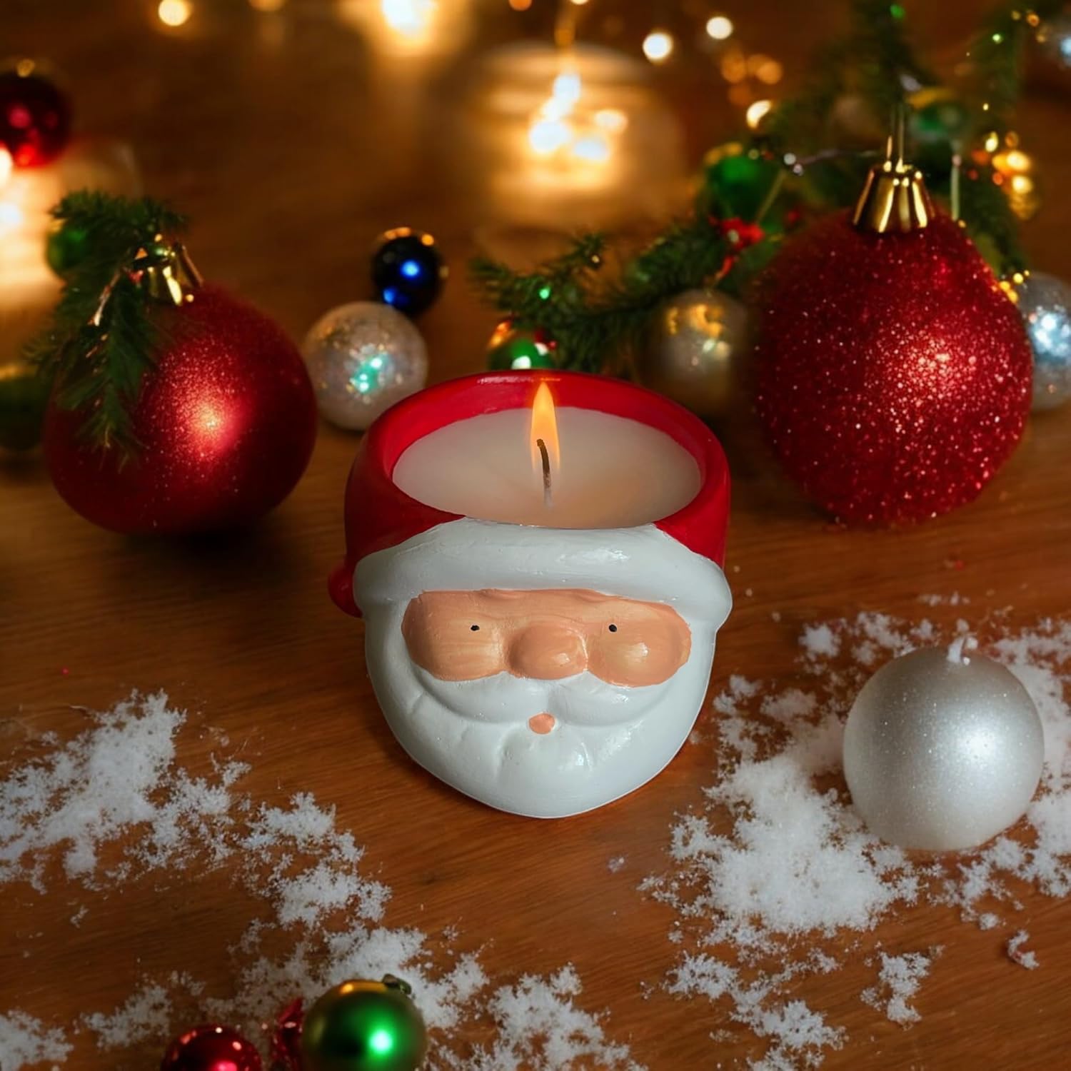 Christmas Santa Candle Holder with Soy Wax Candle