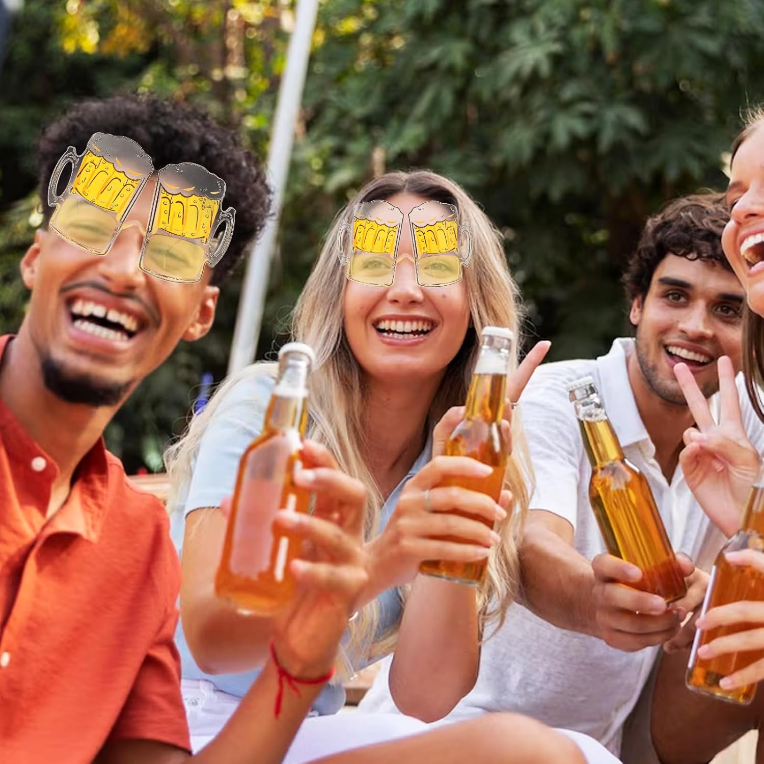 STOBOK 2pcs Beer Mug Eyeglasses Photo Booth Props