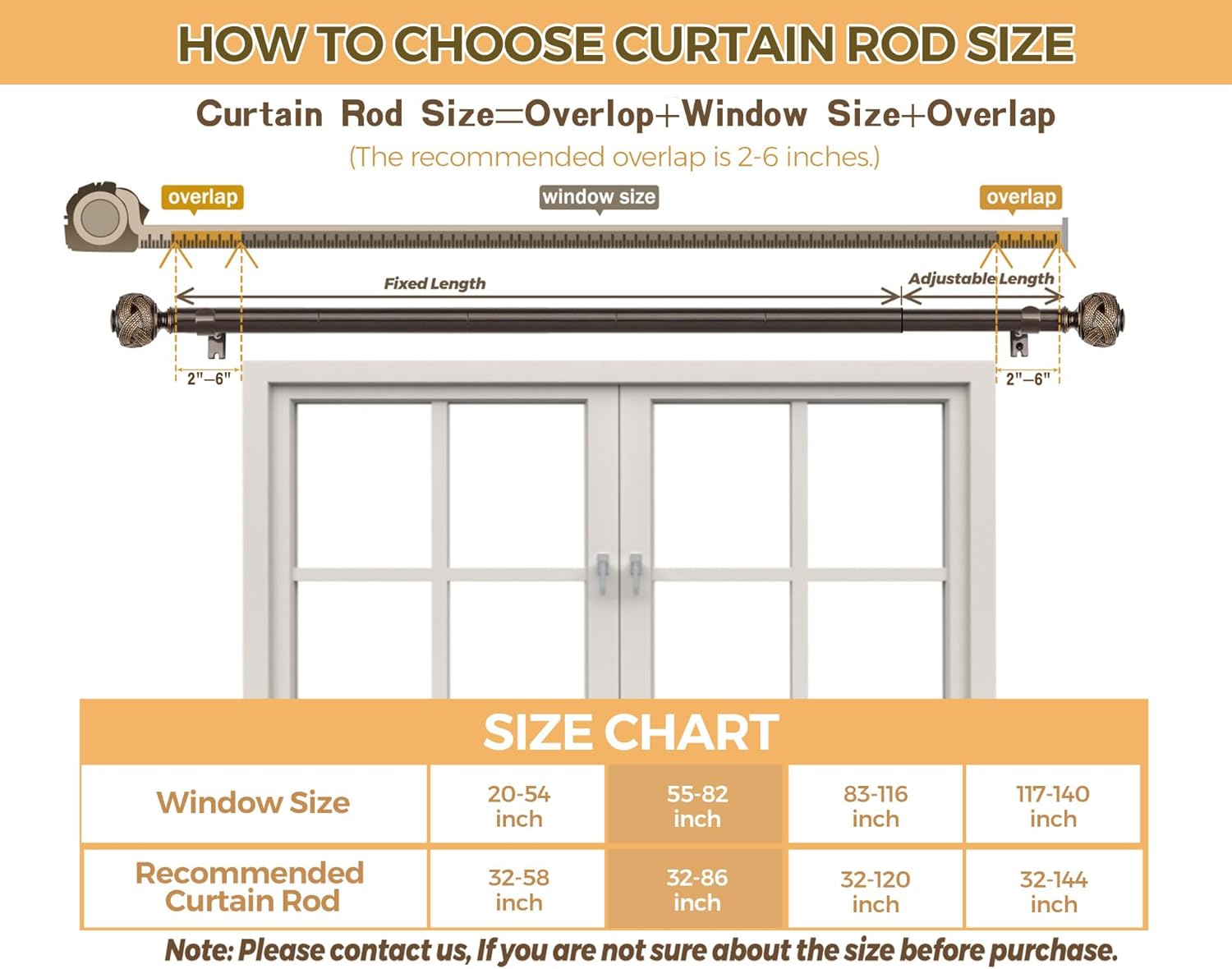 USFOOK Bronze Curtain Rods 48-84 Inch with Leaf Finials