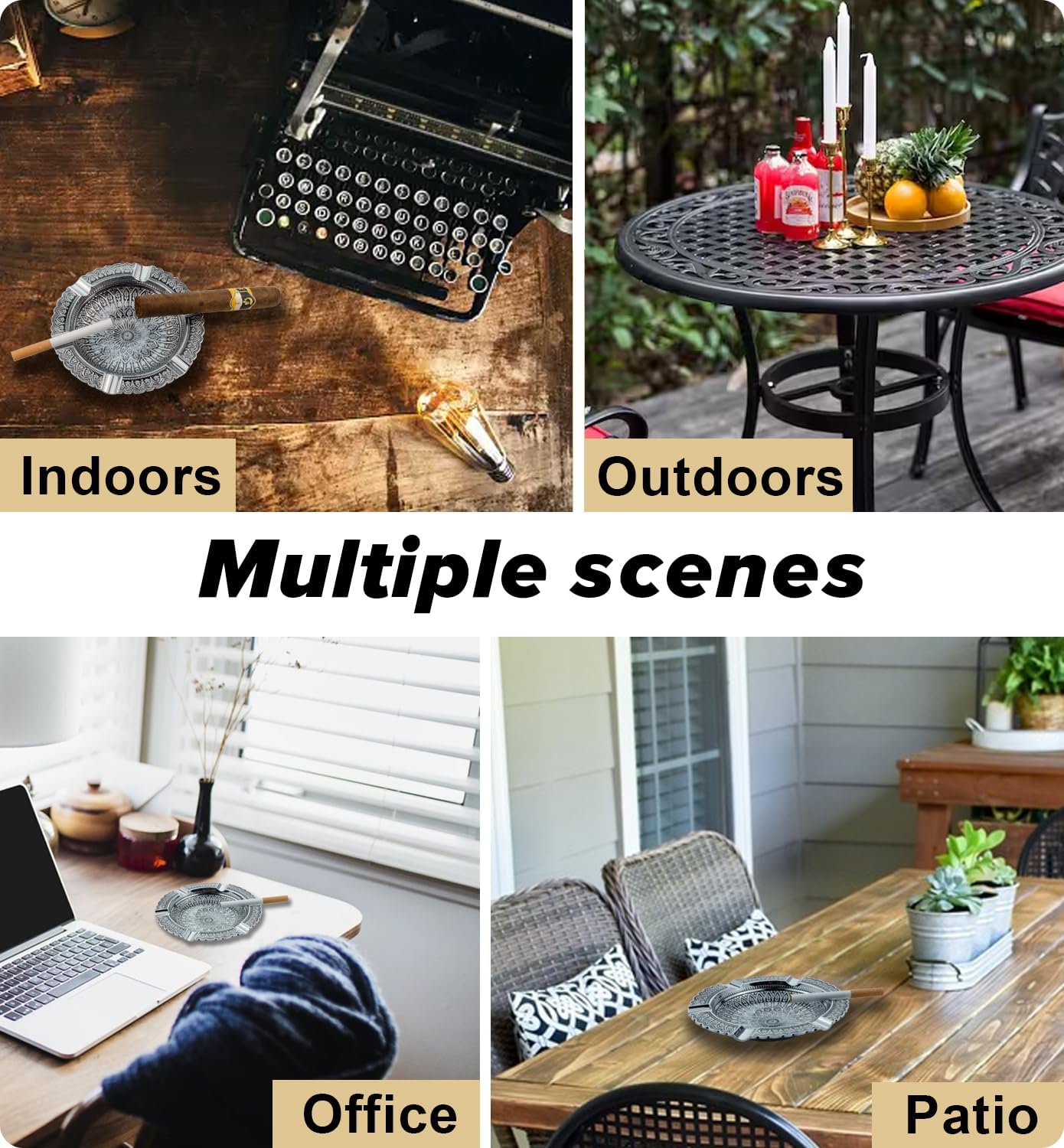 SOZATO Vintage Luxury Cigar Ashtray Holder