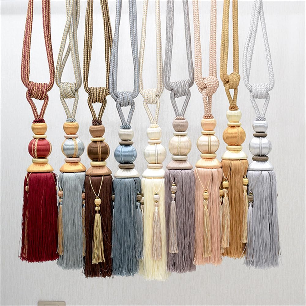 LDFWAY Curtain Tiebacks with Tassels 2 Pack Grey