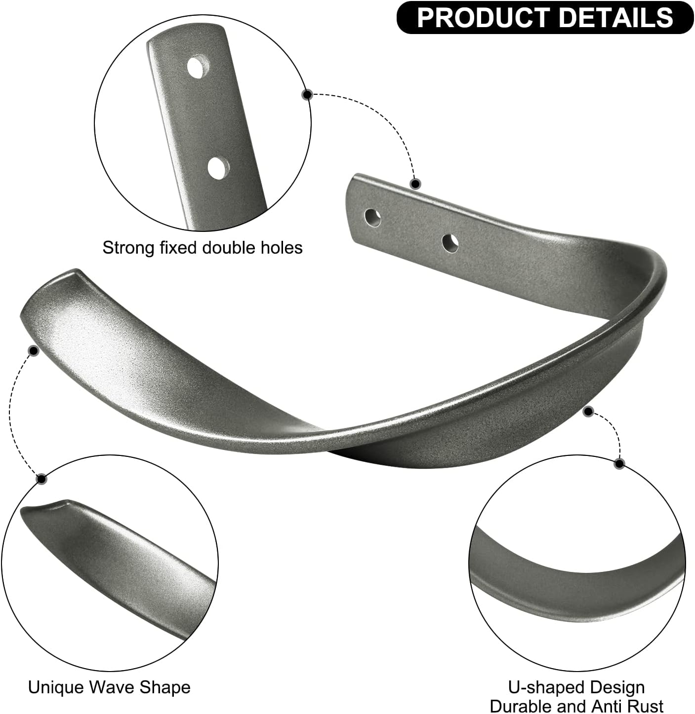 Decorative Curtain Holdbacks Hooks Holders for Drapes Grey