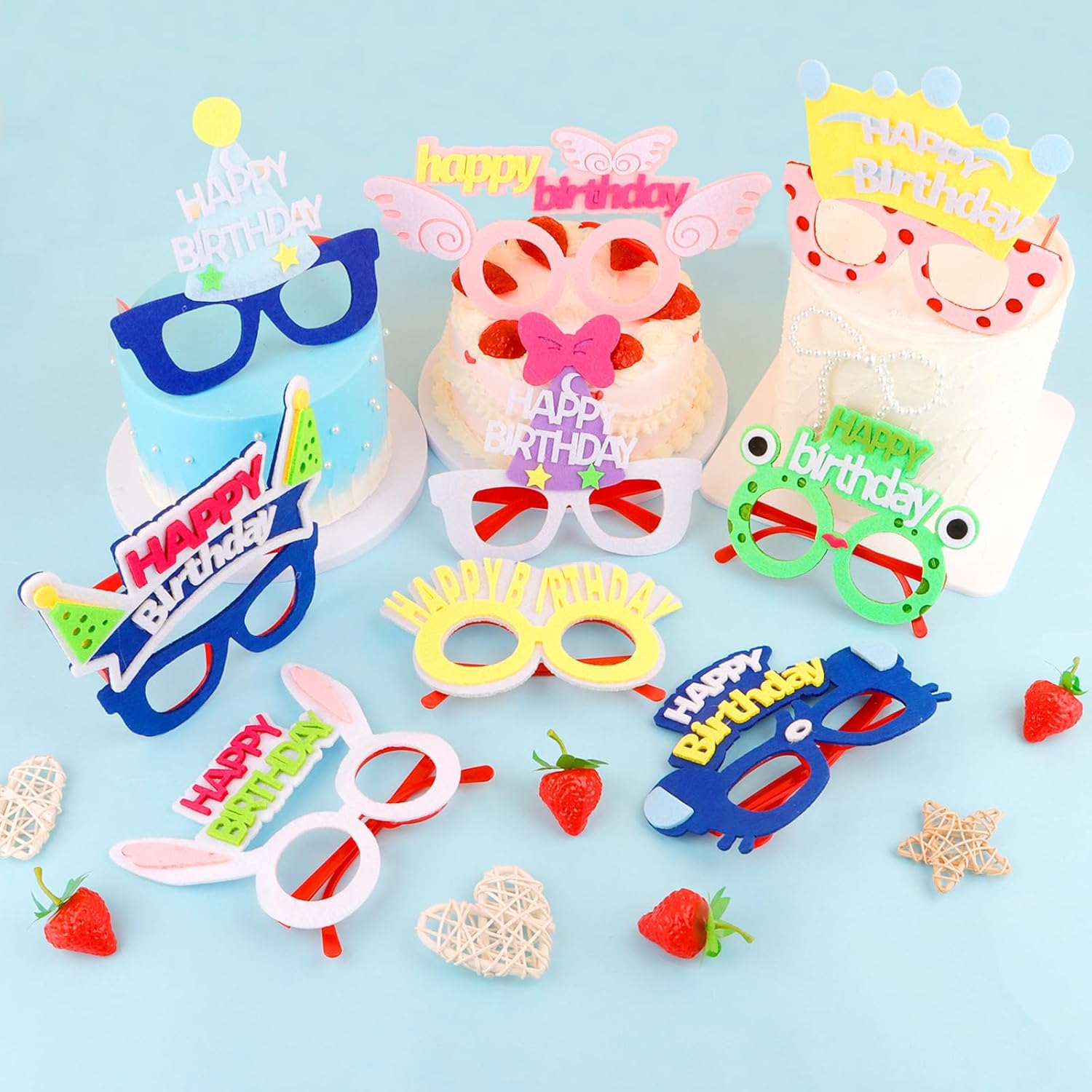 ANBALA 9 Pack Birthday Glasses with Funny Designs