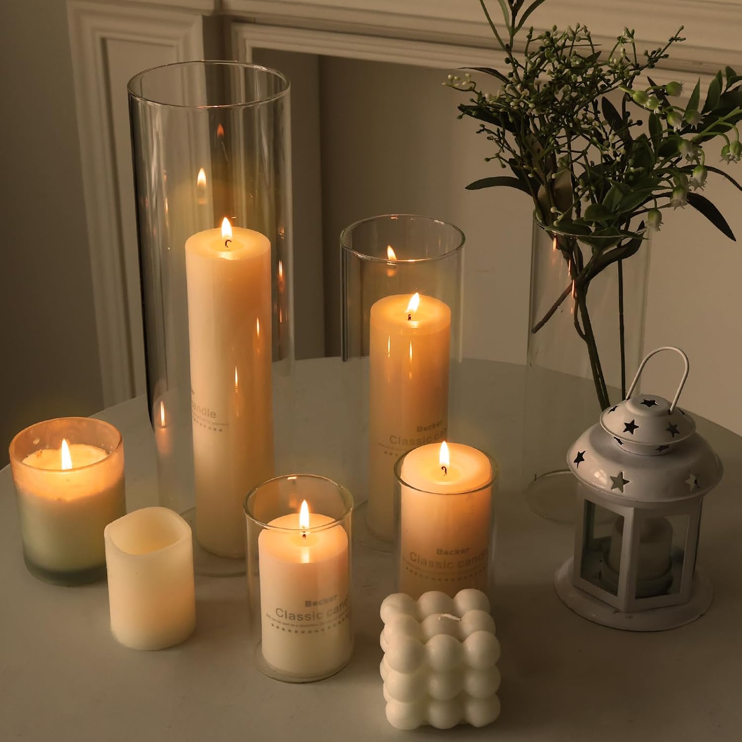 Fixwal 3 Pack Clear Glass Cylinder Vases 4 8 12 Inch