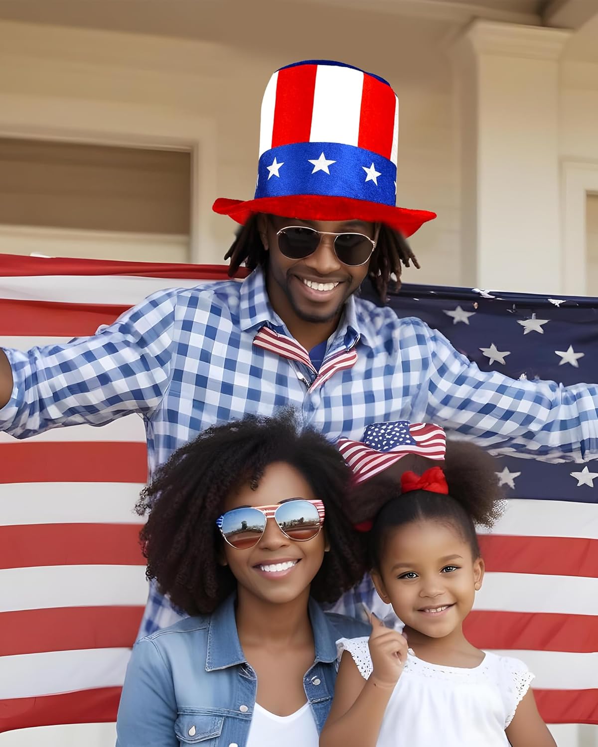 Patriotic Uncle Sam Top Hat 4th of July Decor