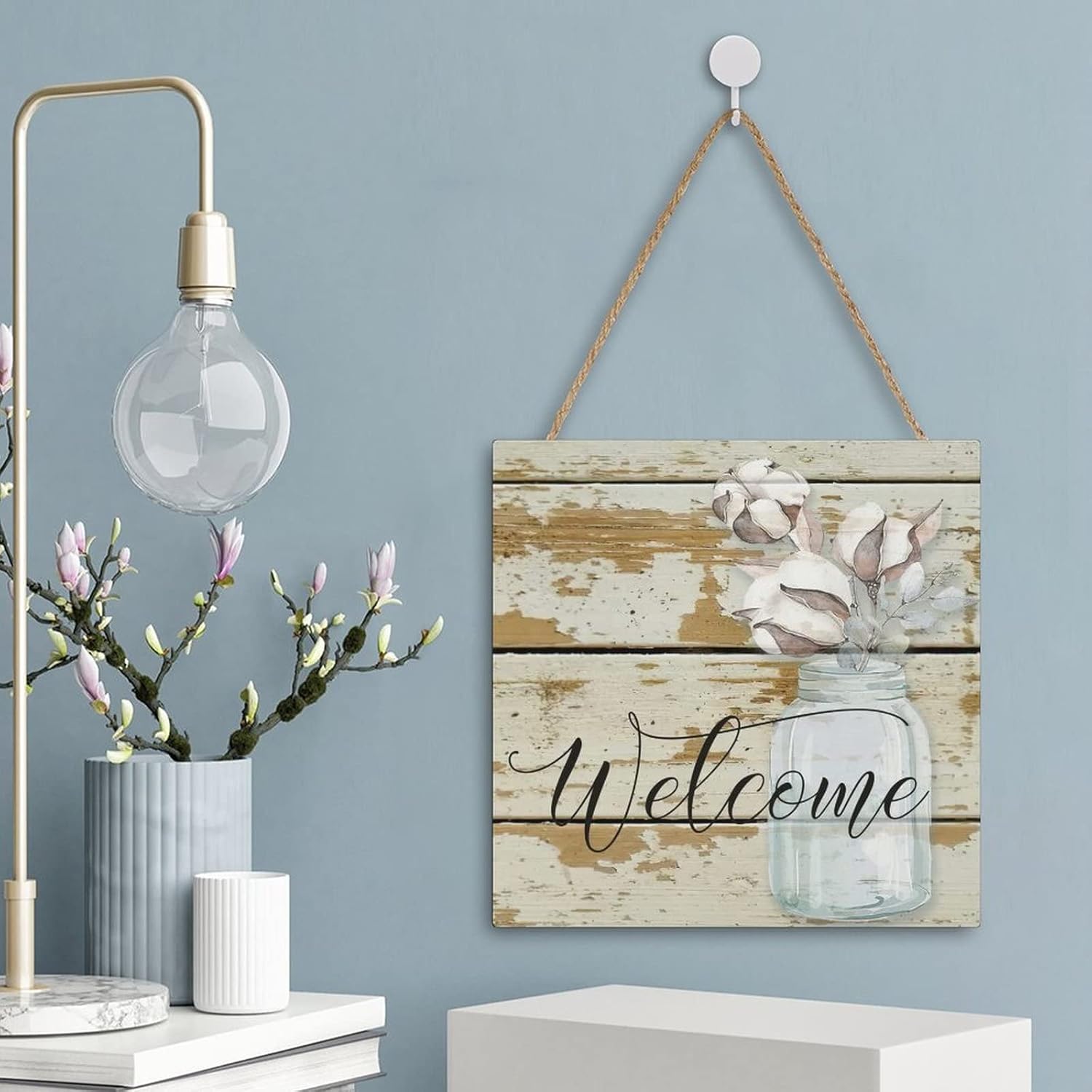 Rustic Wood Sign 12x12 Inch Decorative Wall Art