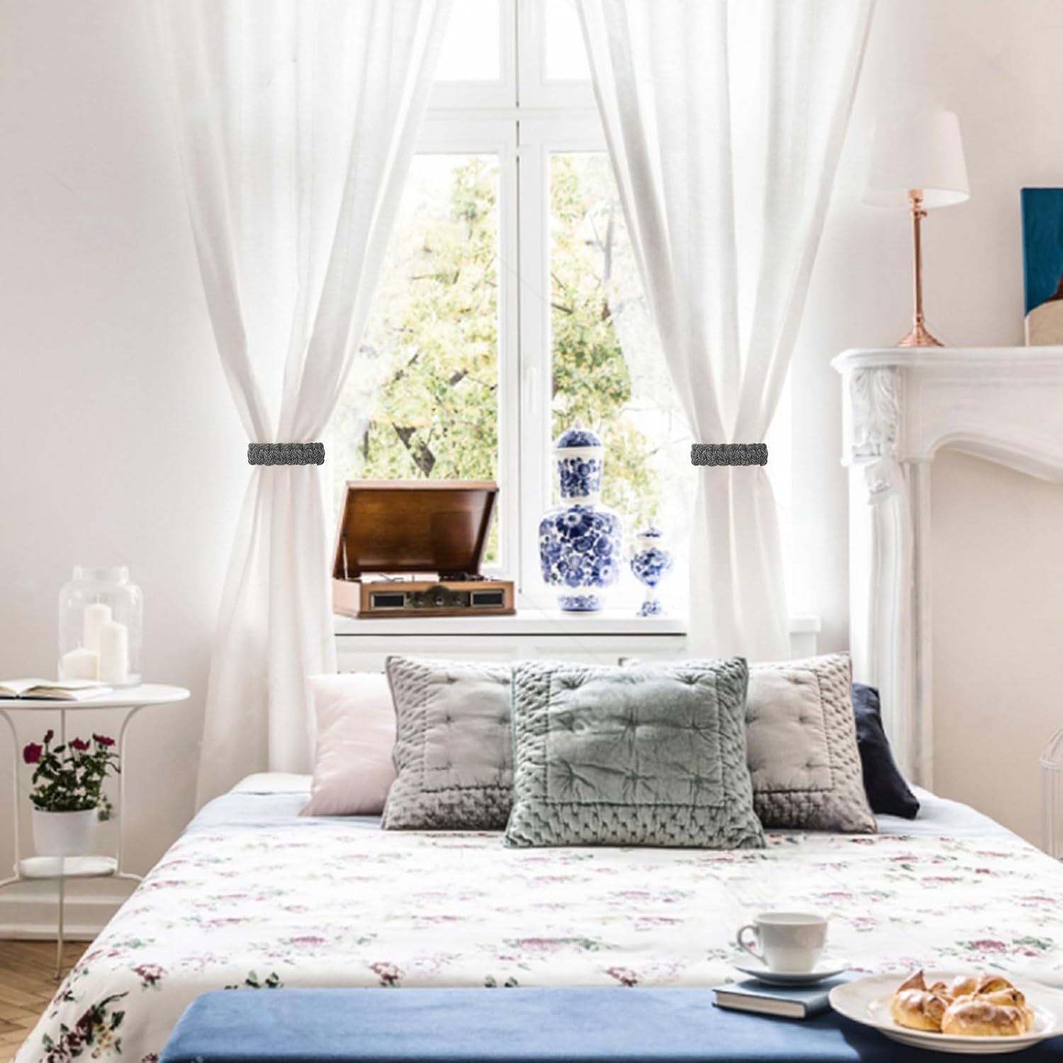 NICEEC 2 Pack Cotton Rope Curtain Tiebacks