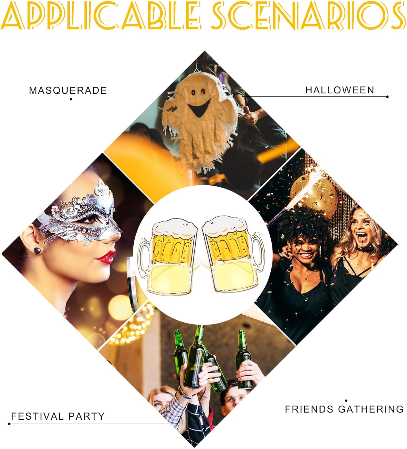 STOBOK 2pcs Beer Mug Eyeglasses Photo Booth Props