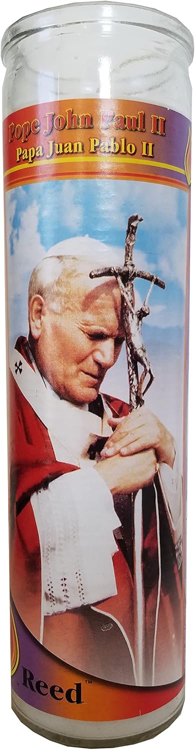 Pope John Paul II Pillar Candle 8 Inches Tall