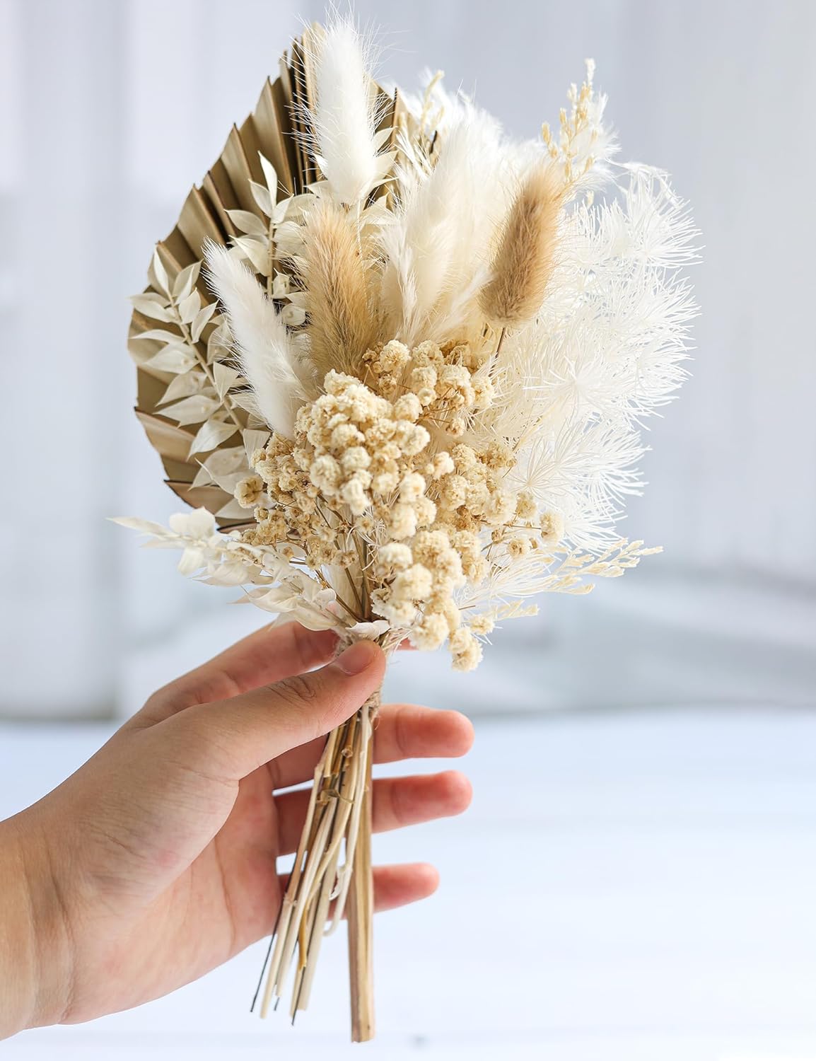 Xins Convey Dried Flowers with Ceramic Vase Set Brown