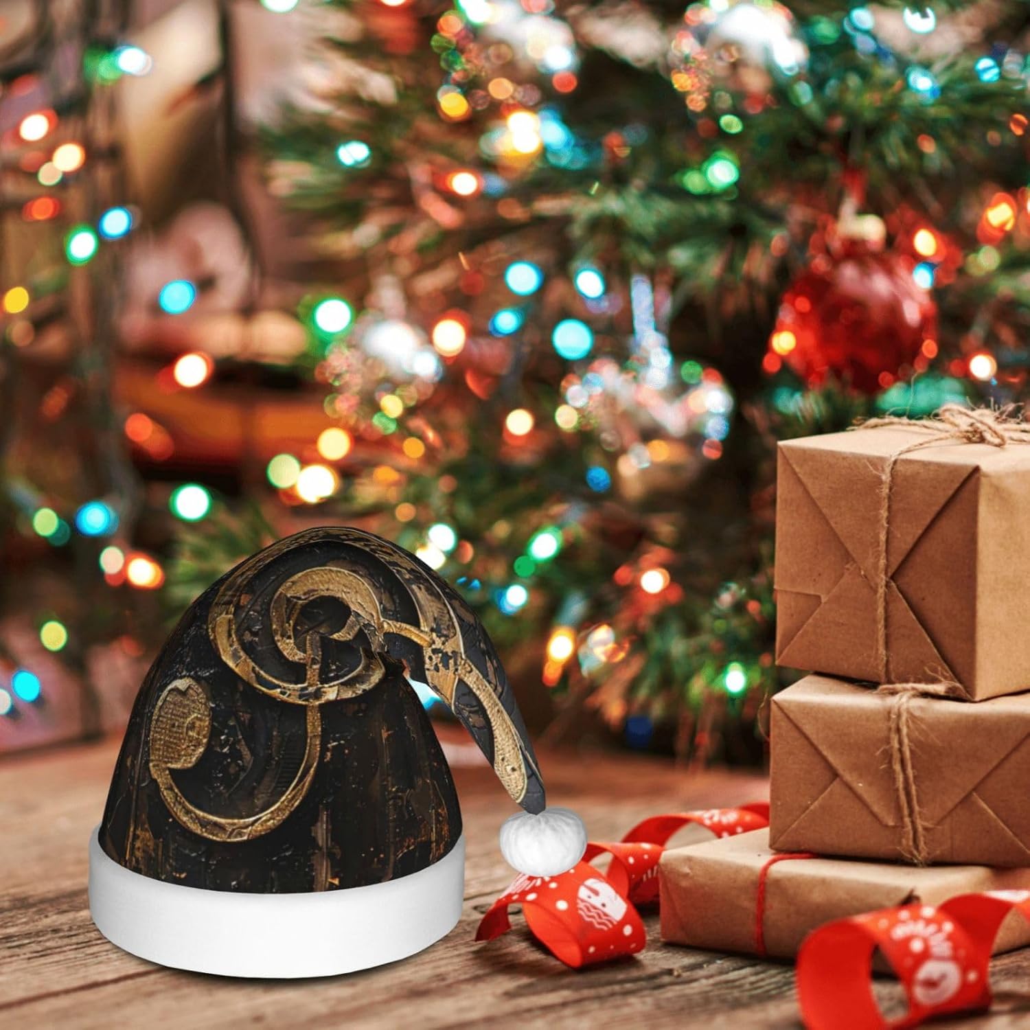 Music Symbol Christmas Santa Hat Plush Funny For Adults Party