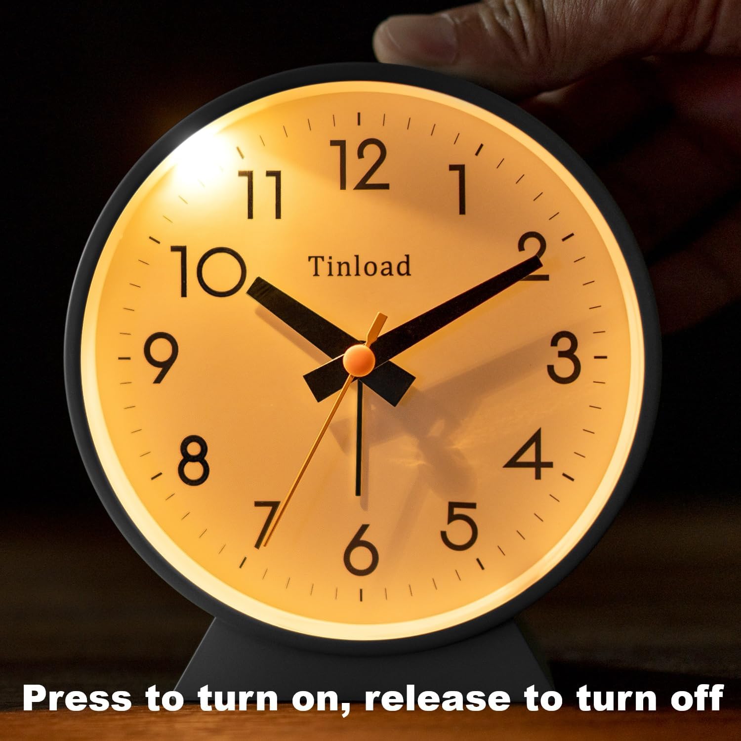 Tinload 45 Inch Battery Operated Retro Alarm Clock Grey