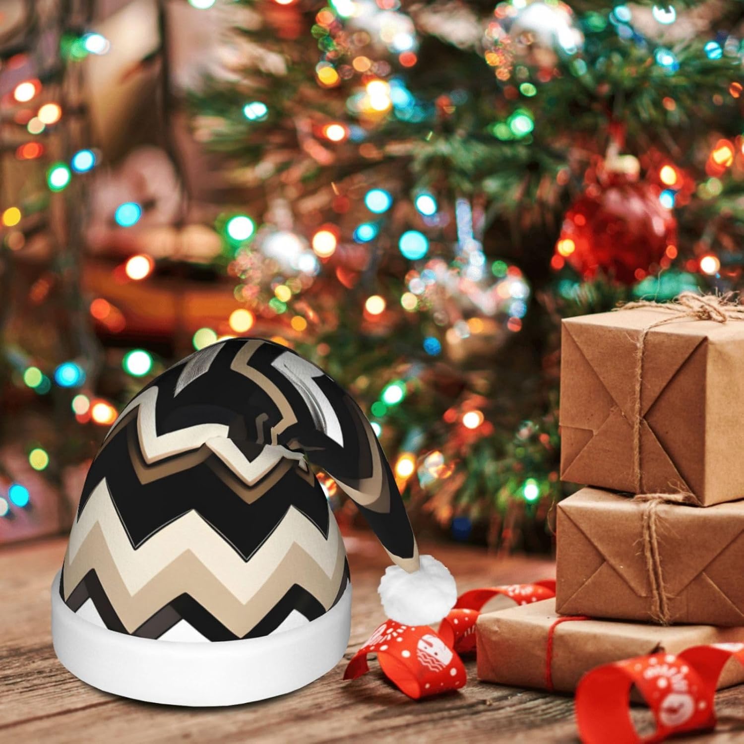 QINZHENG LED Light Up Santa Hat for Christmas Party