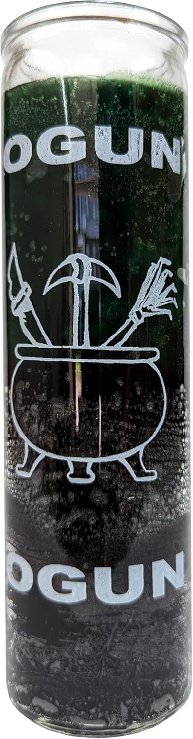 Generic Ogun Dark Green Black Pillar Candle