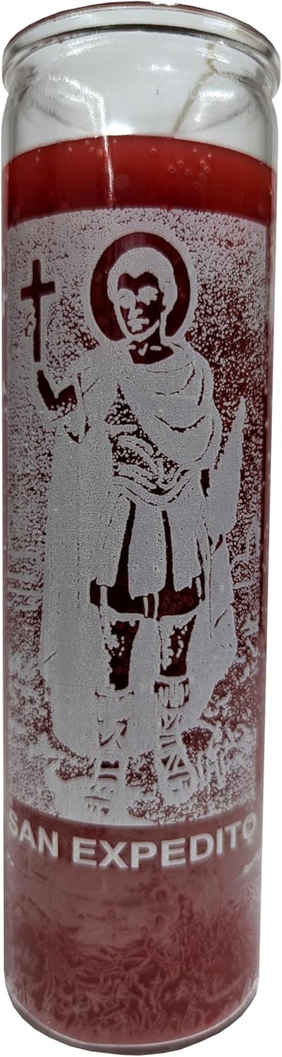 Generic San Expedito Red Pillar Candle 8 Inches Tall