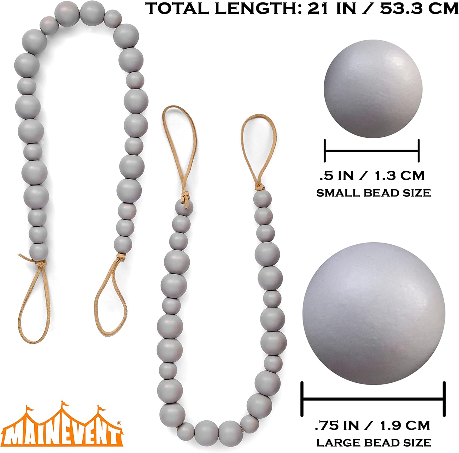 Wood Bead Curtain Tiebacks Set of 4 Boho Style