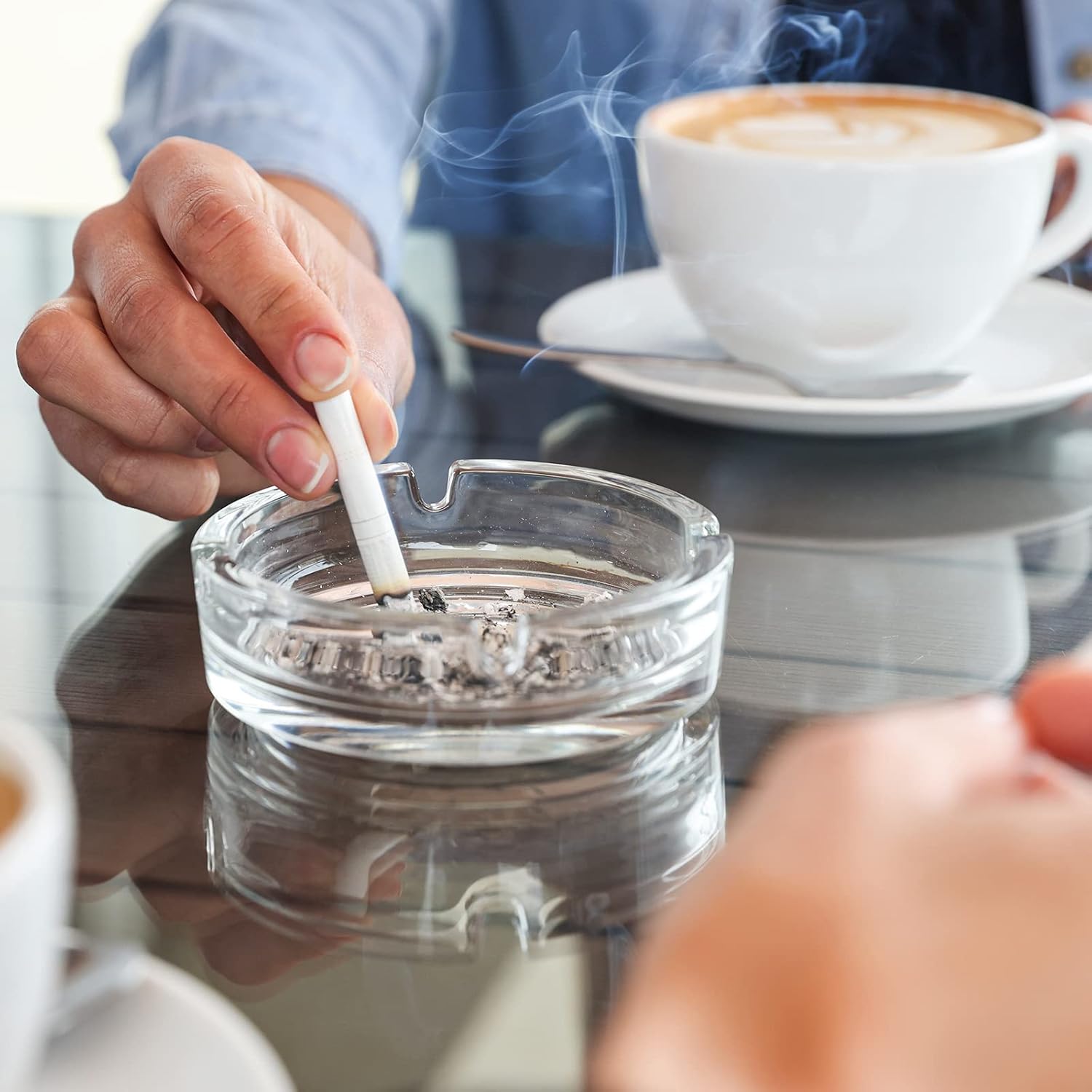 Fabbay Clear Glass Ashtrays Set of 12 for Cigarettes