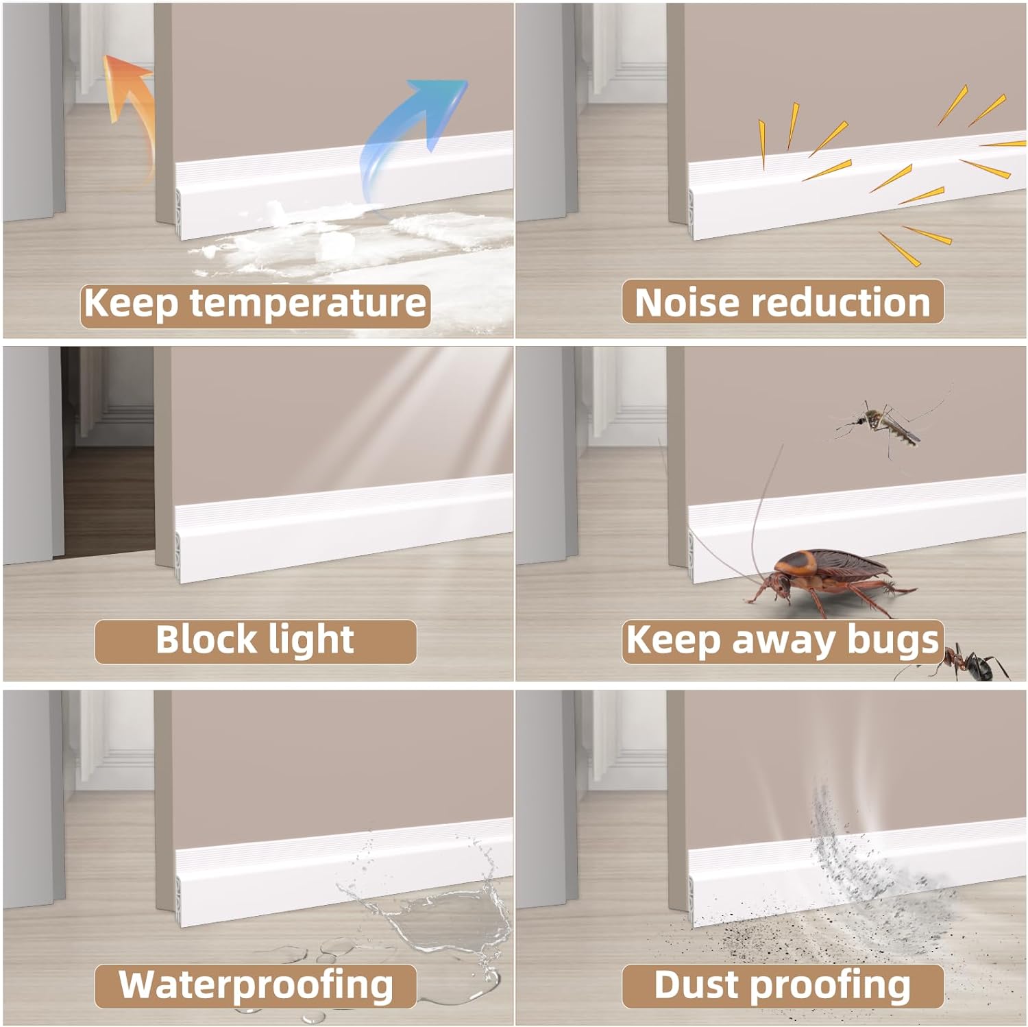 39 Inch Black Under Door Draft Stopper Soundproof Seal