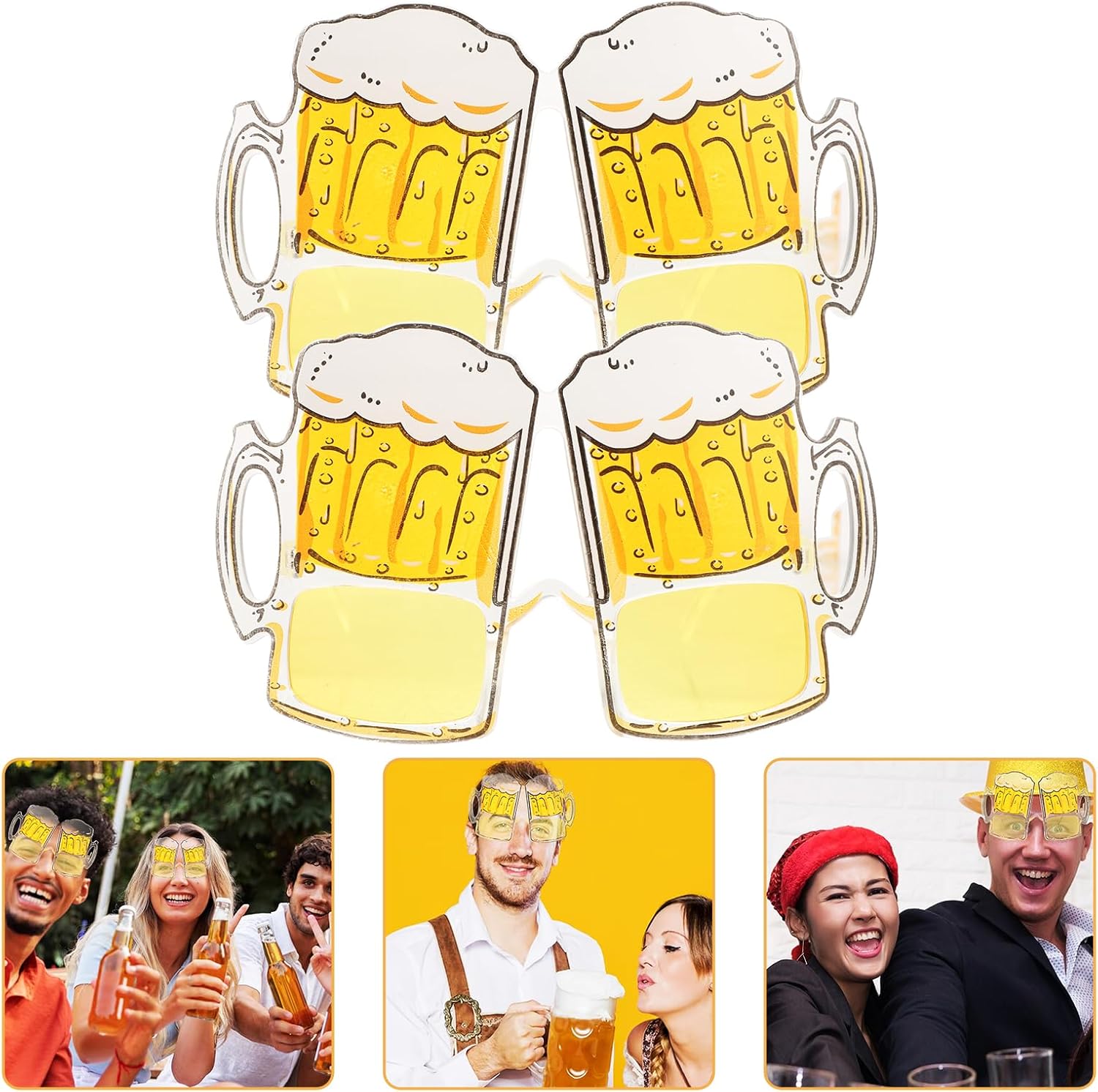 STOBOK 2pcs Beer Mug Eyeglasses Photo Booth Props