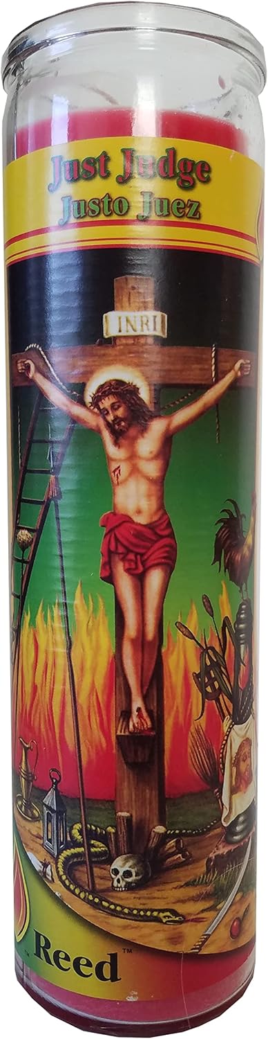 Just Judge Red Pillar Candle for Home Decor