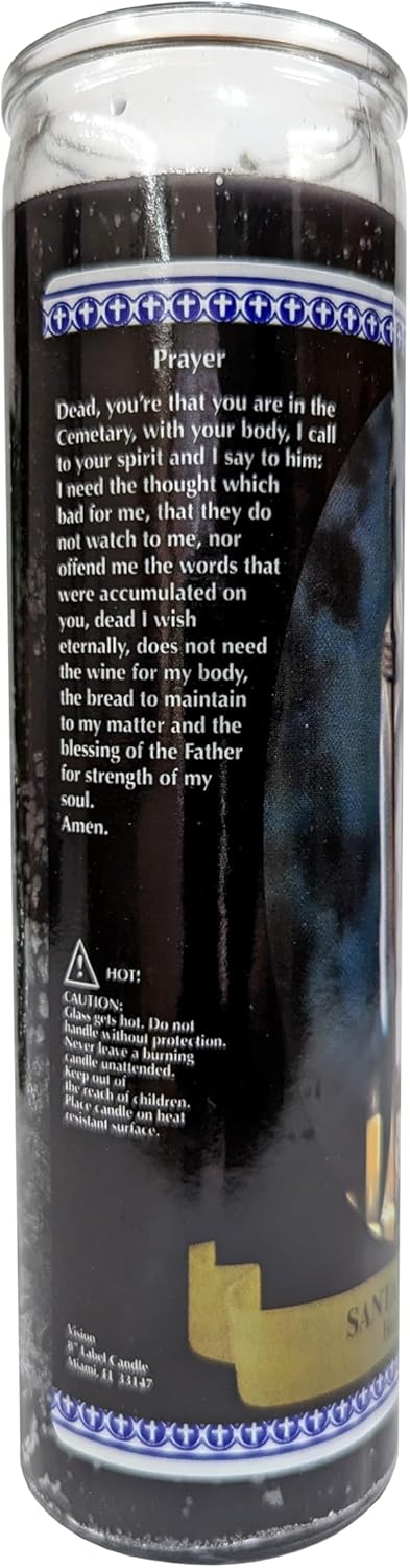 Generic Holy Death Santa Muerte Black Pillar Candle