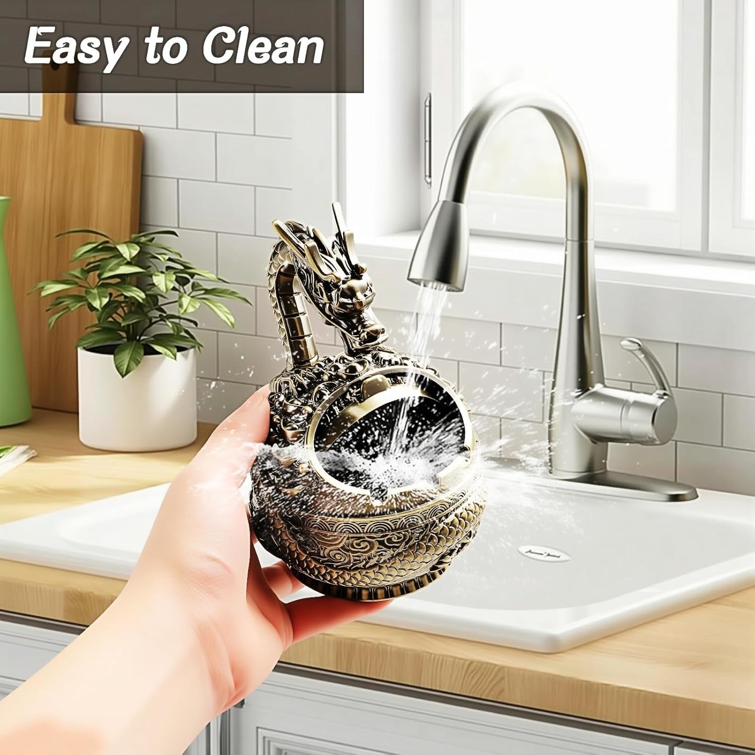 Stylitzy 2025 Dragon Ashtray with Lid for Cigarettes