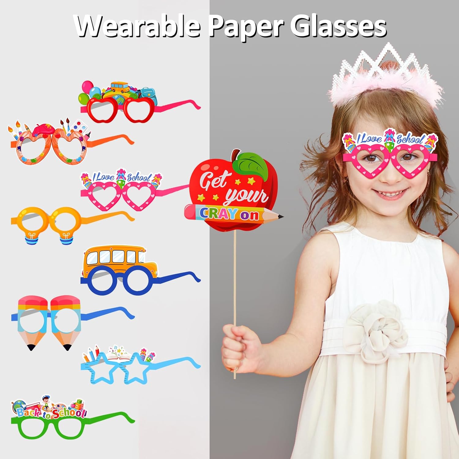 35pcs Novelty Back to School Photo Booth Props for Kids