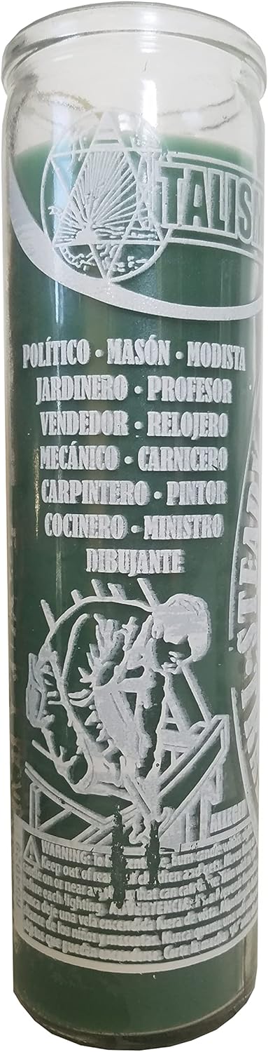 Staci19 Steady Work Green Pillar Candle