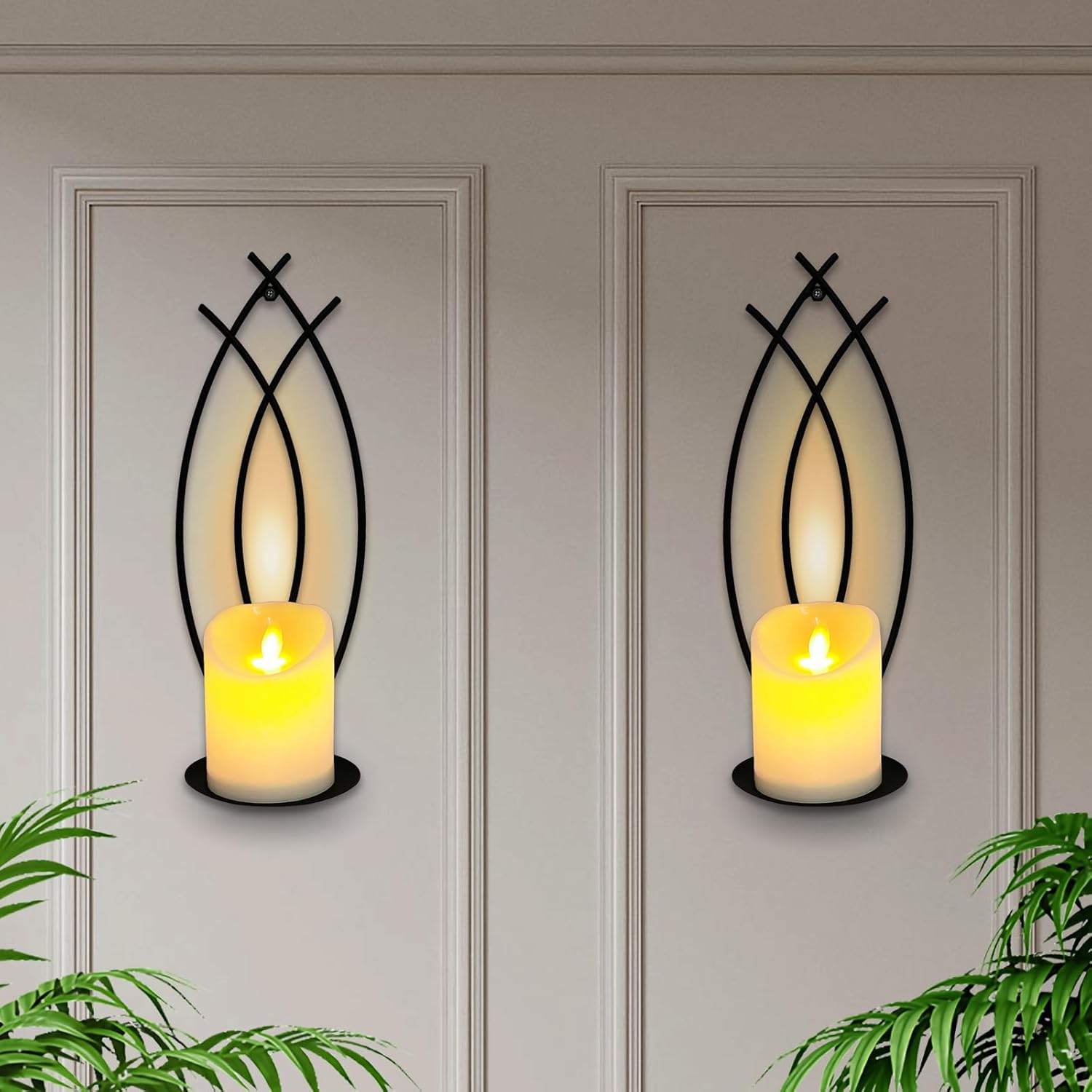 Snail Garden Wall Candle Sconces Holder Set of 2