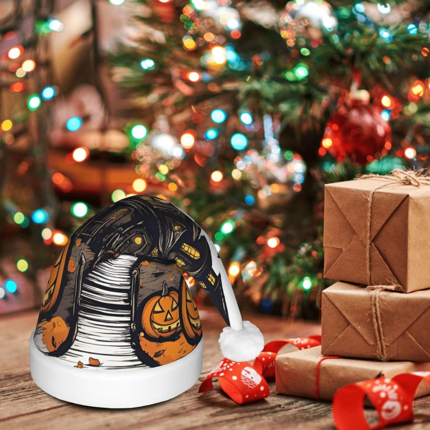 QinZheng LED Light Up Santa Hat for Christmas Party 1