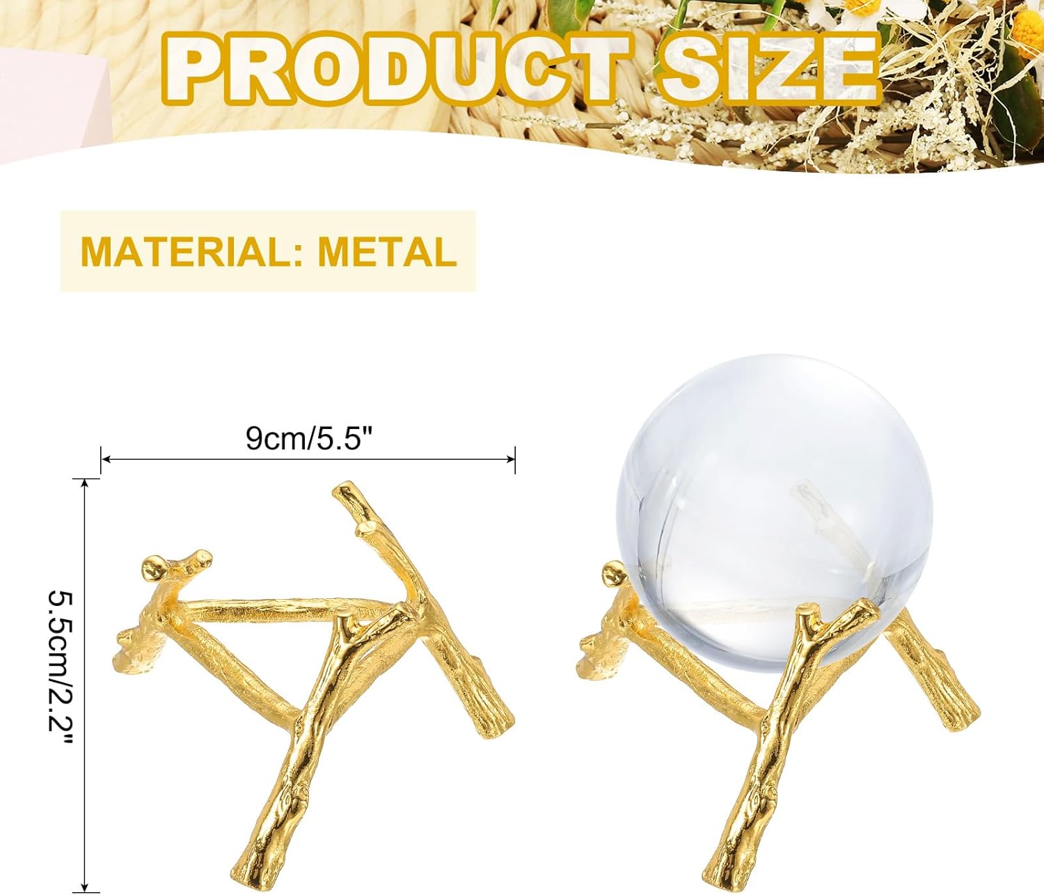 Uxcell 35 Inch Metal Crystal Ball Display Stand