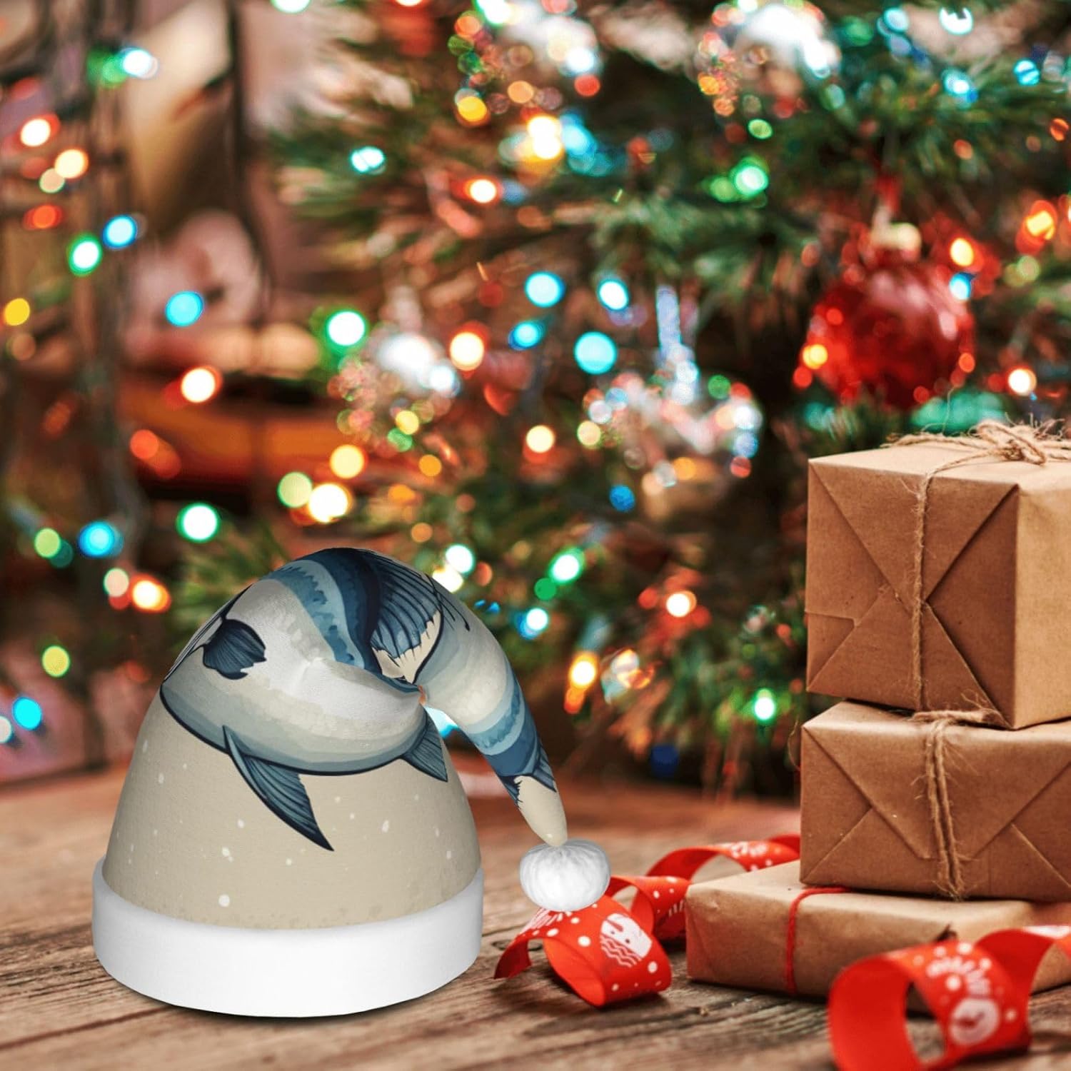 QINZHENG Bluefish Design Santa Hat for Women