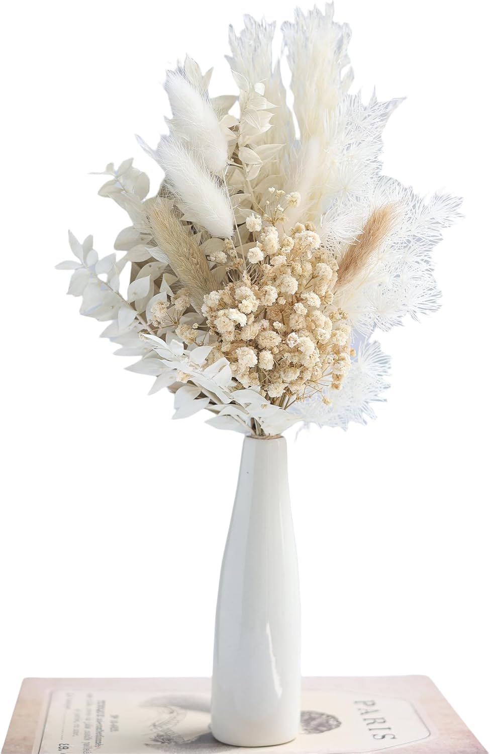 Xins Convey Dried Flowers with Ceramic Vase Set Brown