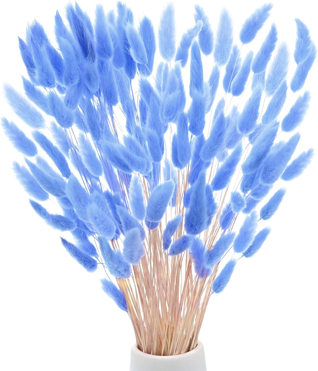 120-Pack Bright Blue Bunny Tail Grass Decor
