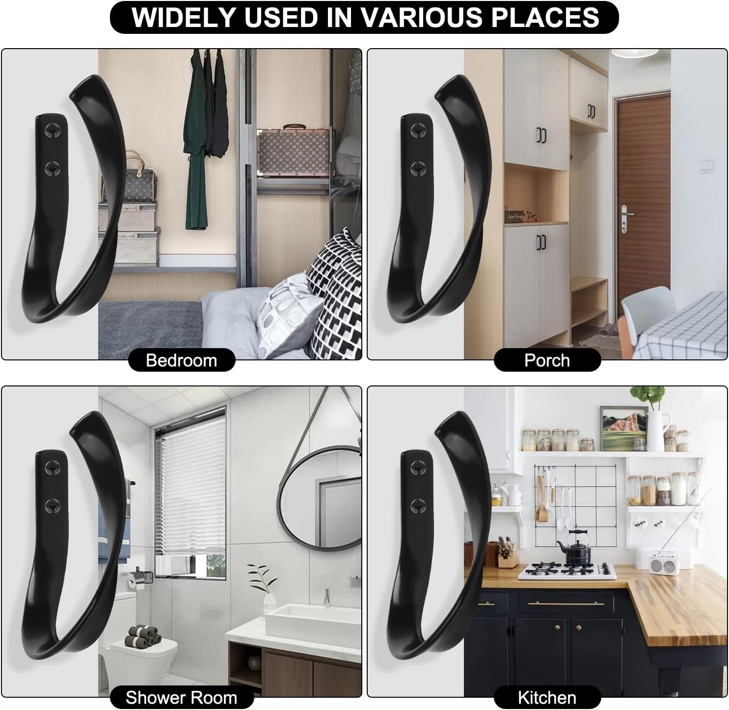 Decorative Aluminum Curtain Holdbacks for Window Dcor Black