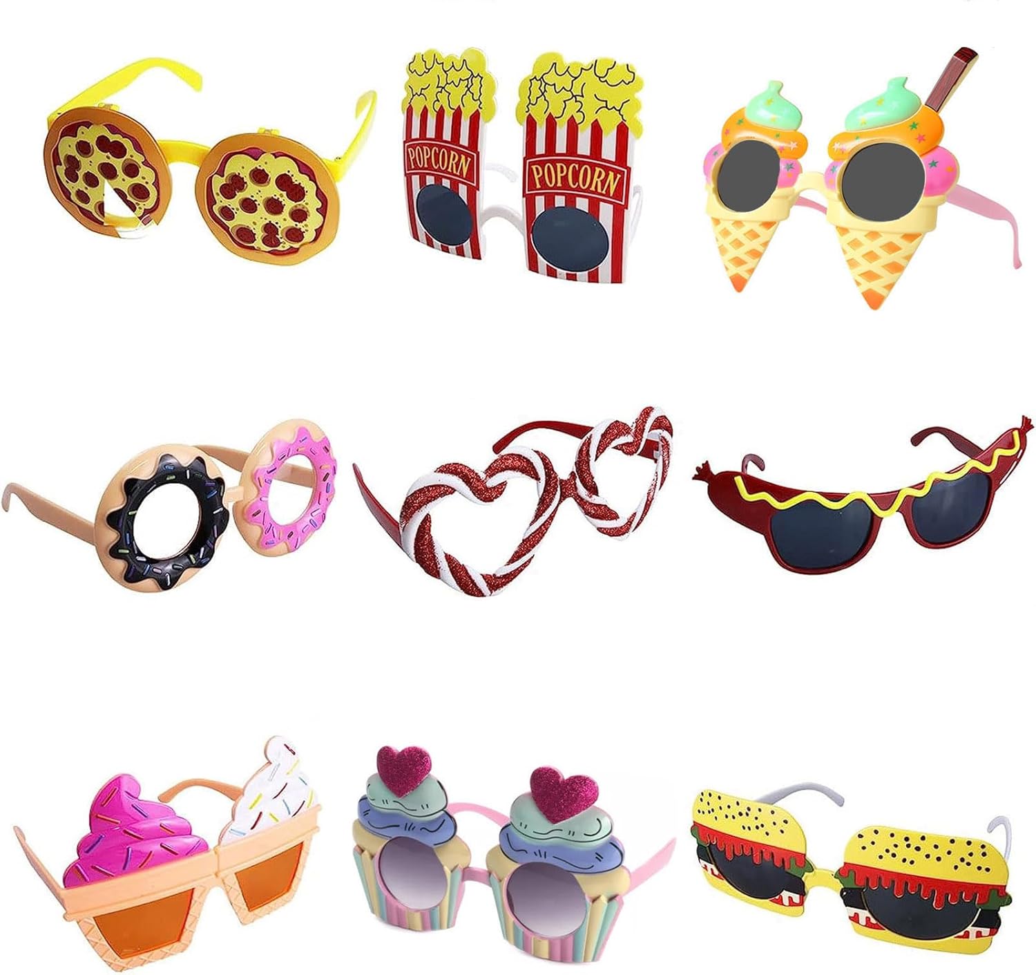 Funny Party Sunglasses 9 Pack for Events and Photo Booth