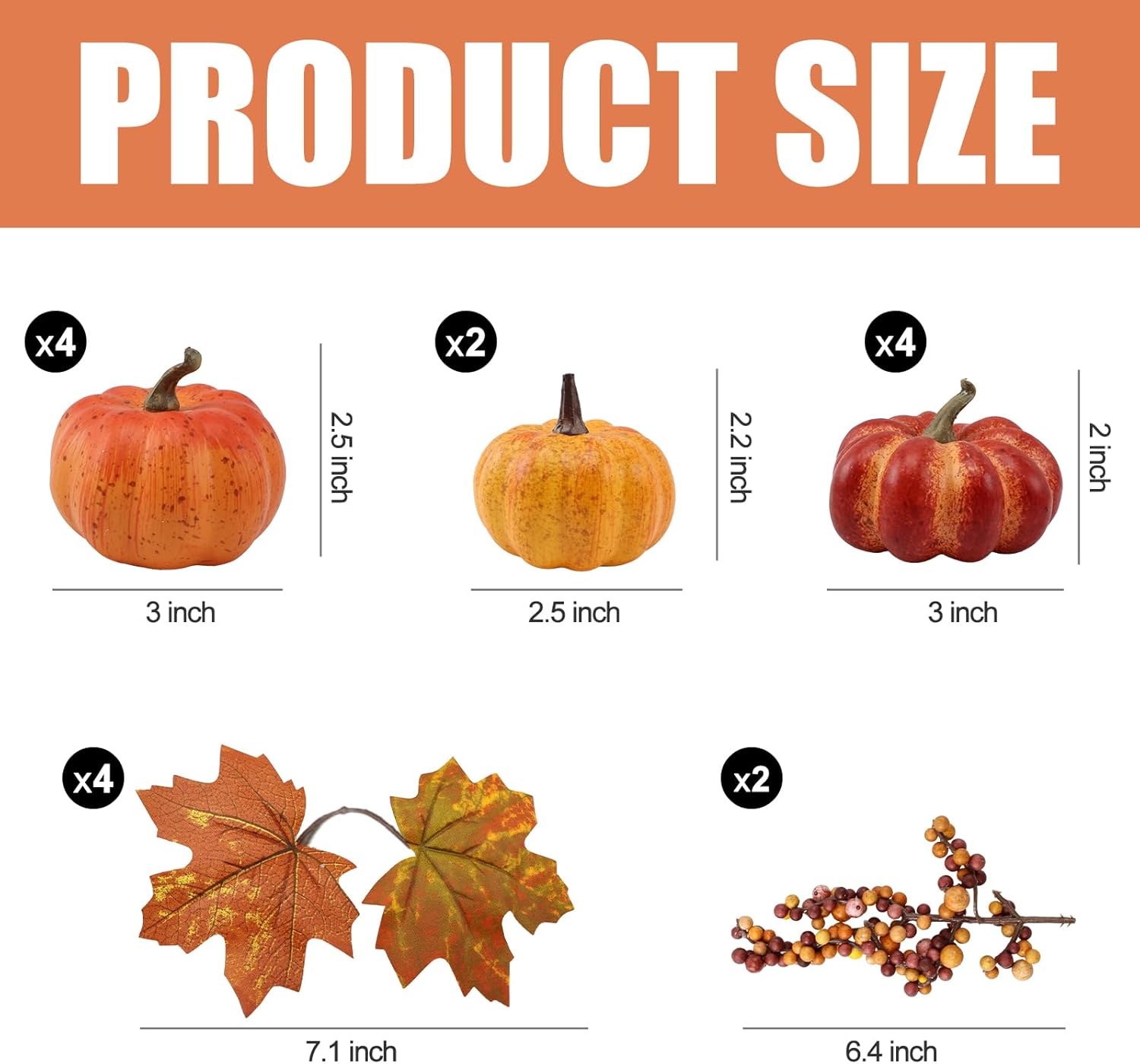 Realistic Mini Pumpkin Decor 16PCS for Fall