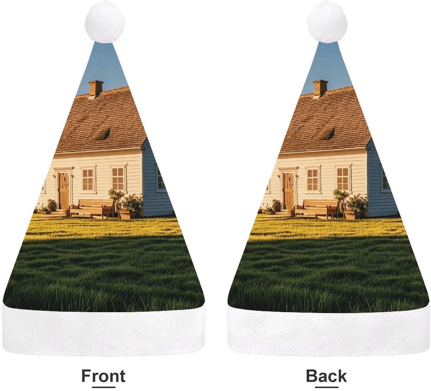 Santa Hat Country Style Farmhouse Christmas Hat for Adults