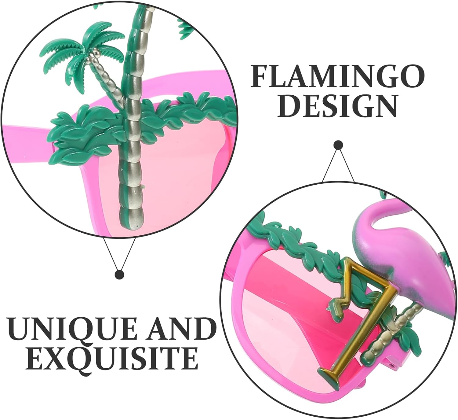 Flamingo Themed Party Sunglasses with Novelty Design