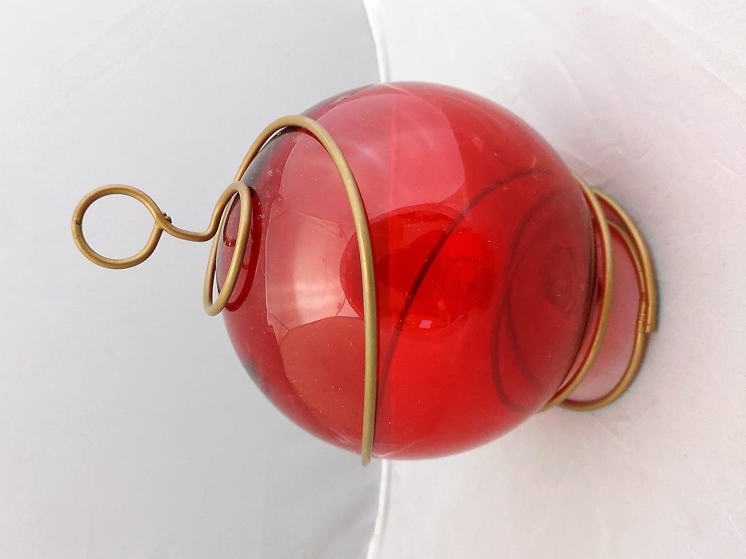 DRH Trading Red Japanese Fishing Glass Buoy Wall Sculpture