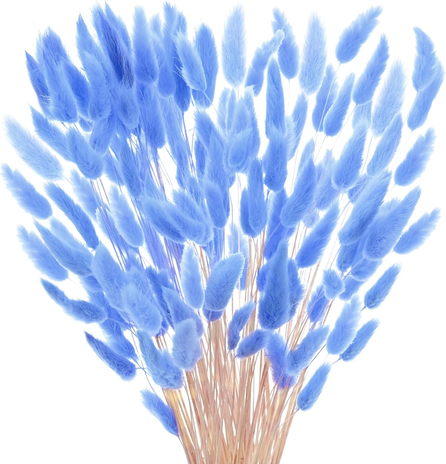 120-Pack Bright Blue Bunny Tail Grass Decor
