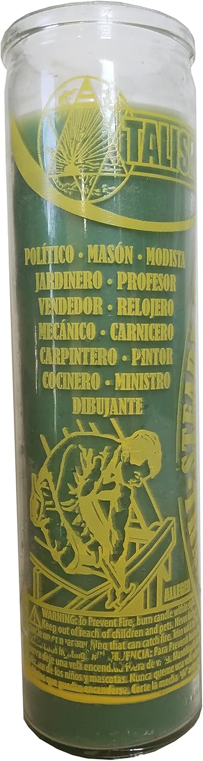 Staci19 Steady Work Green Pillar Candle