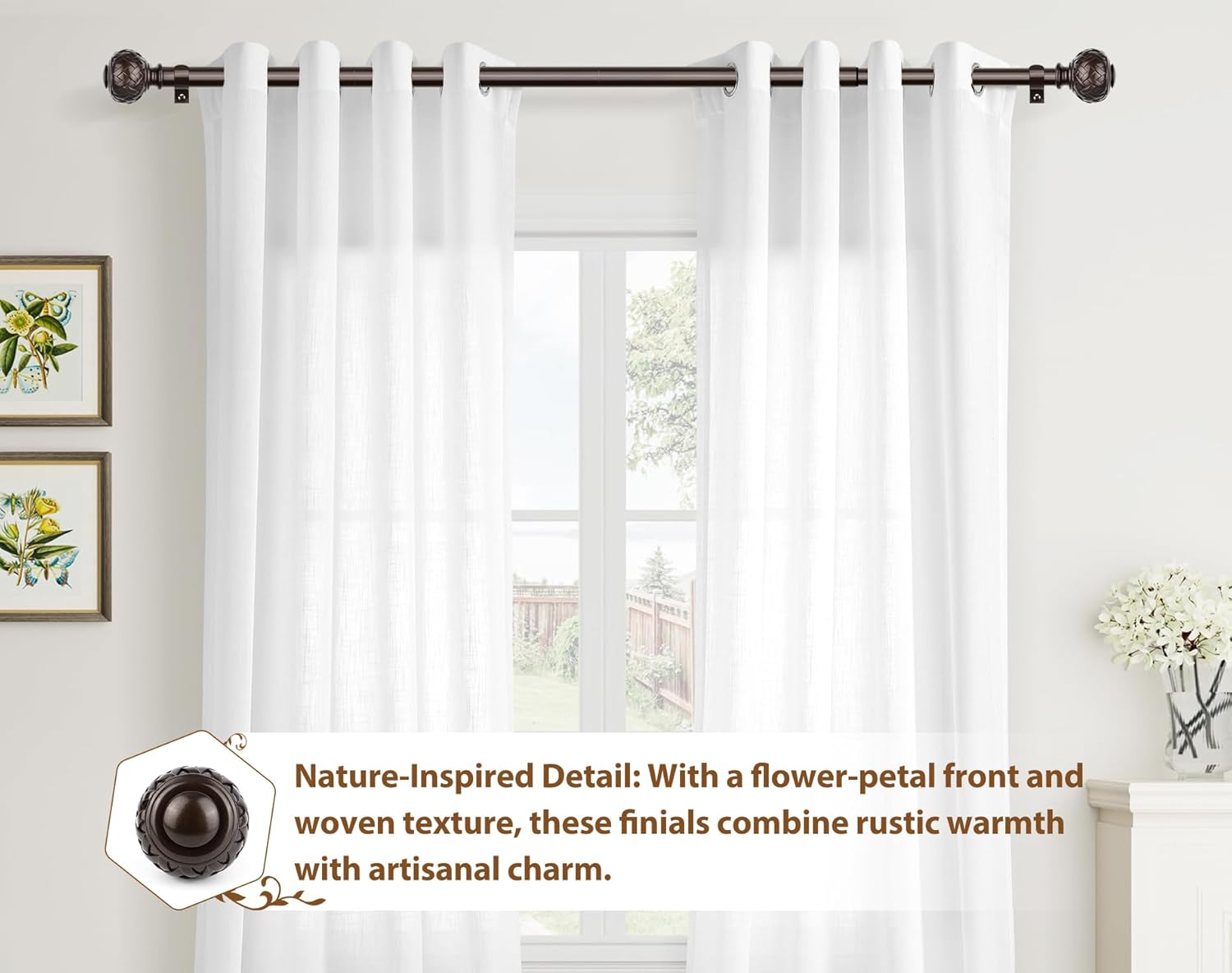 TONIAL Curtain Rod 32 to 120 Inches Bronze Adjustable Single Rods