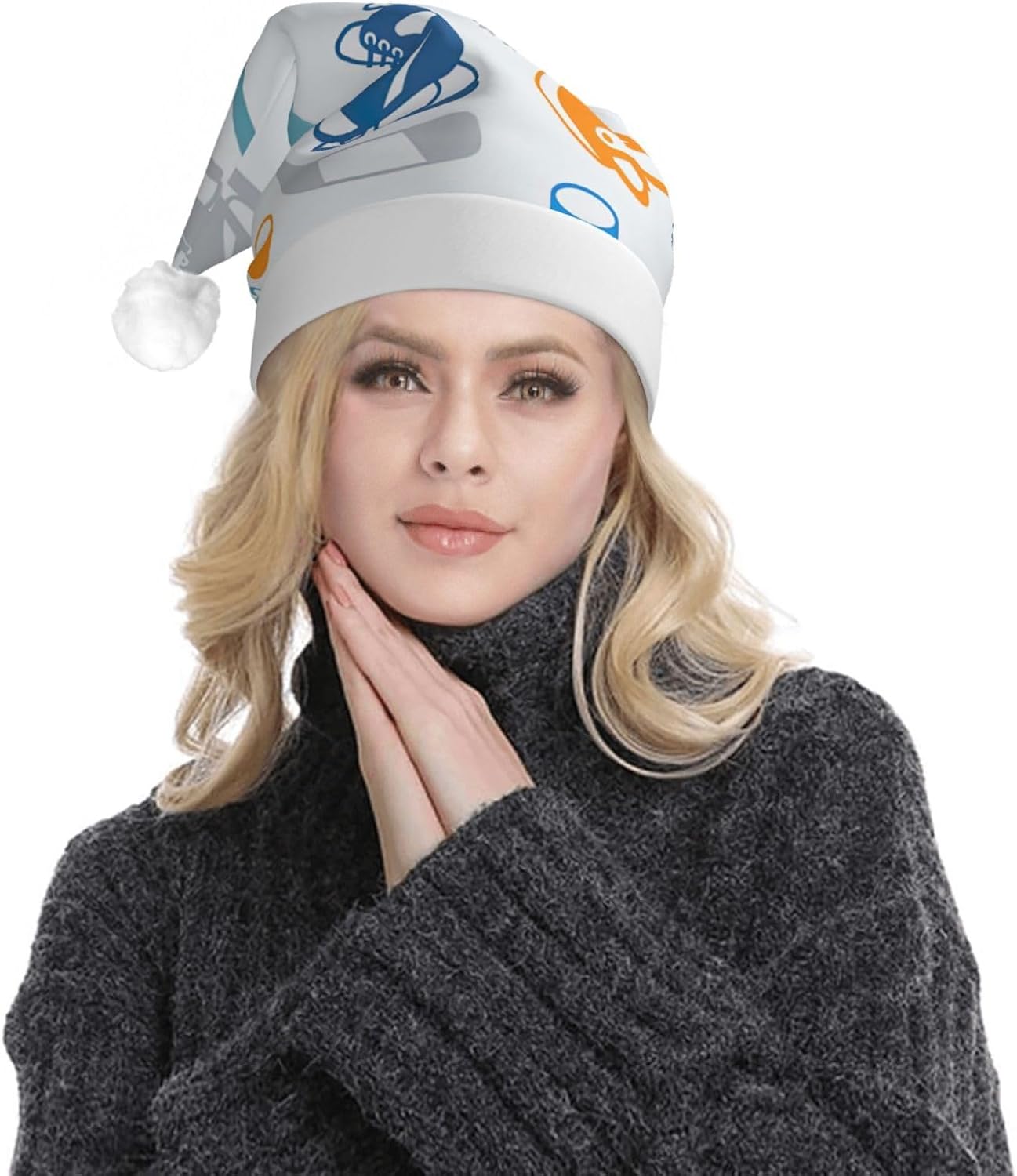 QINZHENG LED Light Up Santa Hat for Adults Christmas Party