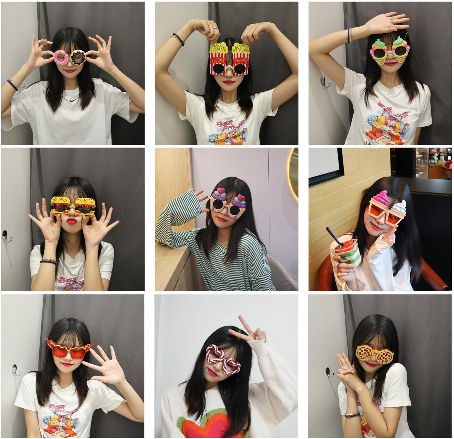 Funny Party Sunglasses 9 Pack for Events and Photo Booth