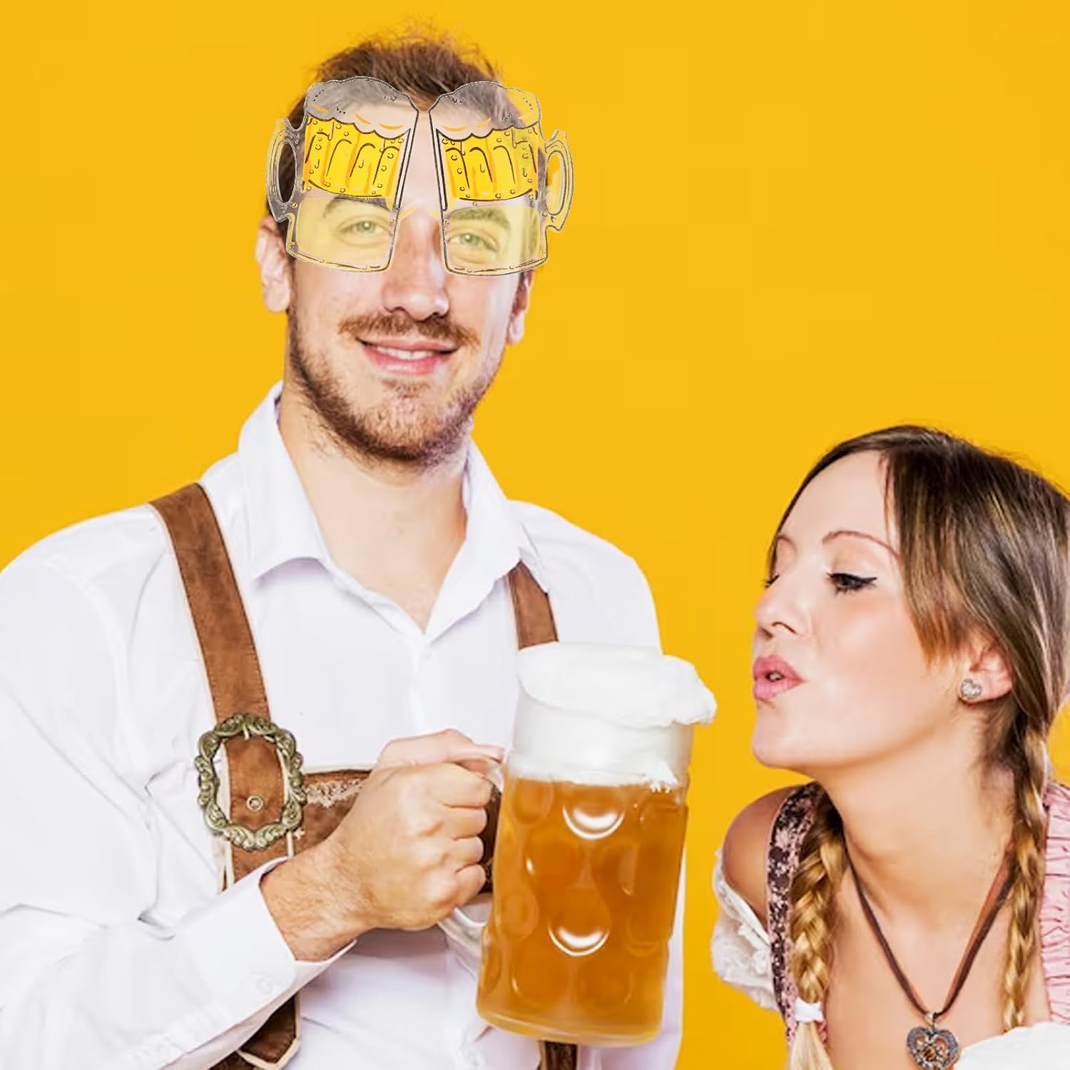 STOBOK 2pcs Beer Mug Eyeglasses Photo Booth Props