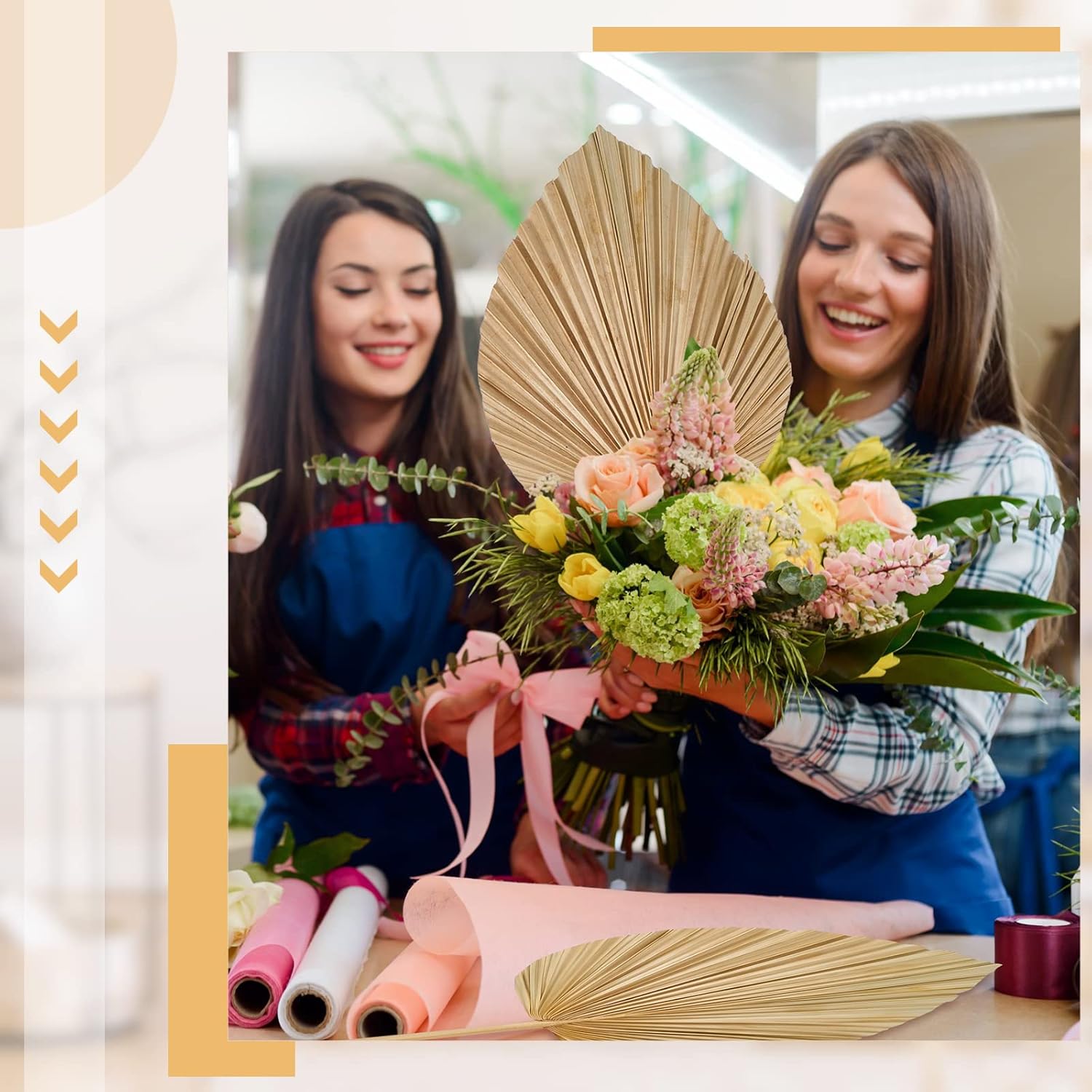 Fabbay 8 Piece 20x9 Inch Dried Palm Leaves Decor