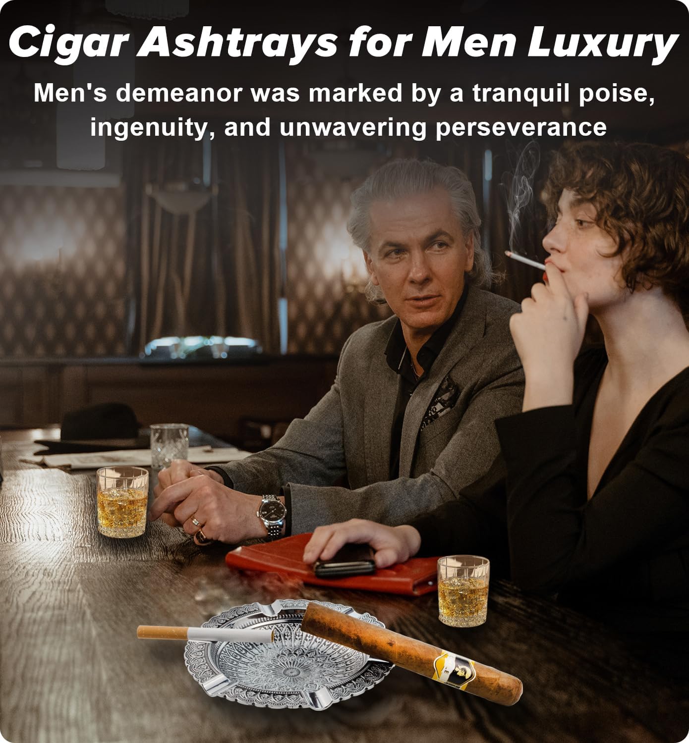 SOZATO Vintage Luxury Cigar Ashtray Holder